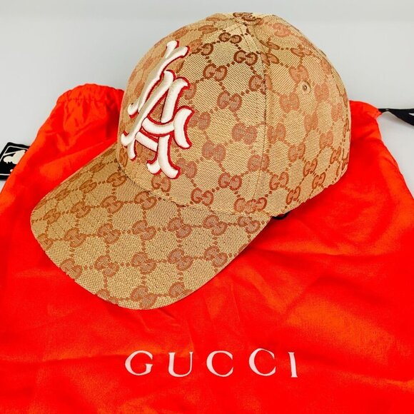 NWT Gucci MLB Dodgers GG Canvas Baseball Cap Beige Size 57-61cm - Picture 2 of 13